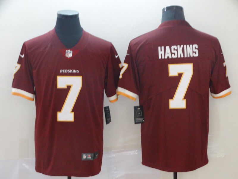 Men Washington Red Skins #7 Haskins Red Nike Vapor Untouchable Limited Player NFL Jerseys